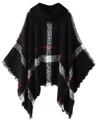 

Mooncolour Womens Assorted Colors Striped Irregular Knitting Cape Cloak