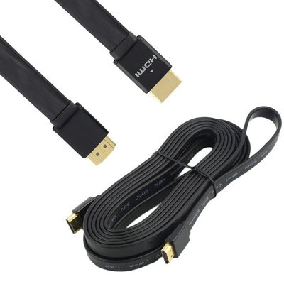 

Квартира Лапша Кабель HDMI HDMI HighSpeed ​​Для 3D HDTV DVD 1.5m 3m 5м 5м черный