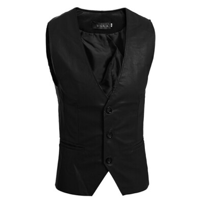 

Zogaa New Autumn Mens Leather Vest Slim Fashion Simple