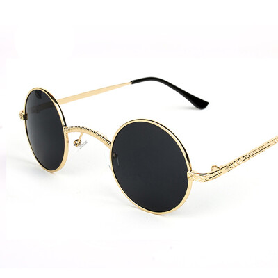 

FEIDU New Goth Steampunk Goggles Sunglasses Women Men Retro Coating Mirror Round Sun Glasses Unisex UV400 Oculos De Sol Feminino