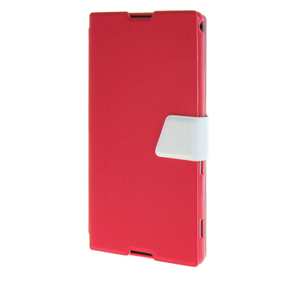 

MOONCASE Xperia T2 , Leather Flip Bracket Back Case Cover for Sony Xperia T2 Hot pink White