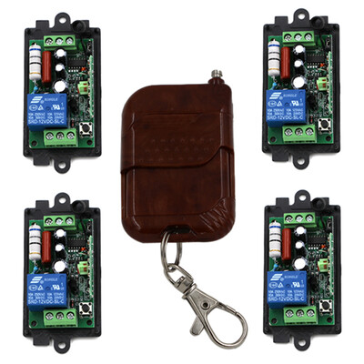 

MITI 220В 1 СН 1 канал РФ беспроводной контроллер дистанционного управления Переключатель системы, 1 передатчик + 4 Приемники, Toggle / однократно, 315 / 433MHZ