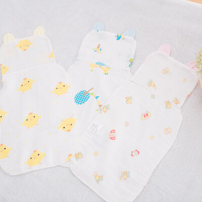 

Hi baby baby child baby four layers of gauze sweat pad sling kindergarten cotton sweat towel 3 loaded 2 blue 1 beige 2019 new