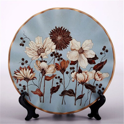 

American country ceramic decorative plate frame ornaments living room wine cabinet furniture decorations crafts art figurines
