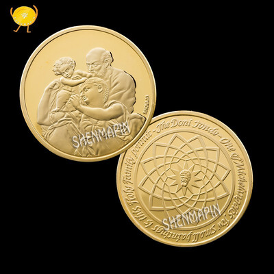 

Michelangelo bonarotti gold plated commemorative coin handicrafts non - currency coins Souvenir collection