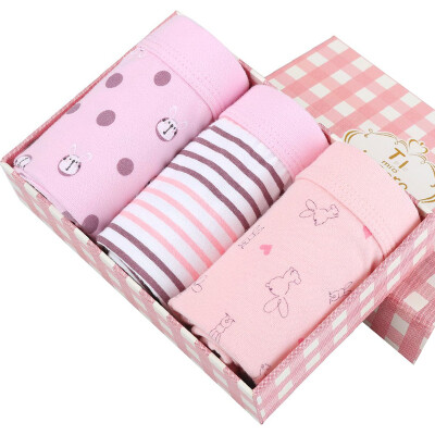 

Red beans home (Hodohome) children's underwear girls in the middle waist comfortable triangle shorts pink three boxed 130/65