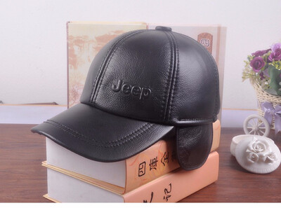 

2018 New Genuine Leather Hat Male Cowhide Autumn Winter Casual Cap Adult Thermal Middle Age Baseball Cap Hat for Man B-7251