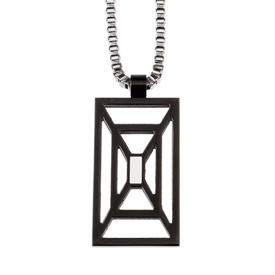

Casual Stainless Steel X Hollowed Square Shape Pendants for Men