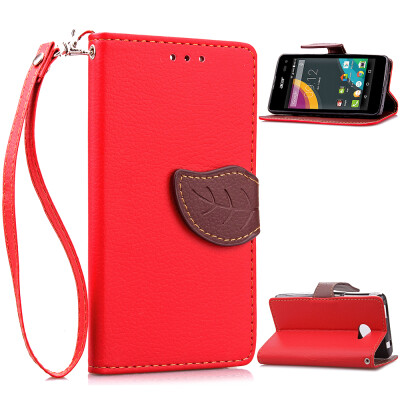 

MOONCASE [Leaves Magnetic] Wrist Strap Flip PU Leather Wallet Card Pouch Bracket Stand Back Case Cover for Acer Liquid Z220