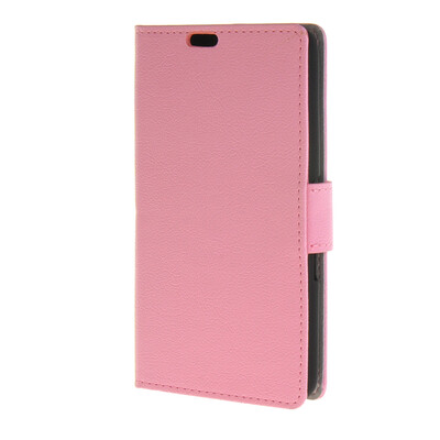 

MOONCASE Simple Leather Flip Wallet Case Card Slot Stand Back Cover for Sony Xperia E4 Pink