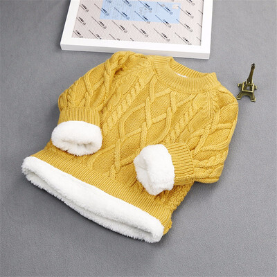 

Autumn&winter new children knitting round collar baby sweater pure color turtleneck sweater children wear a thick childrens s