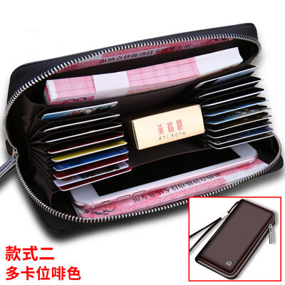 

Old man head LAORENTOU first layer cowhide wallet mens long zipper wallet business clutch bag mens hand bag large capacity wallet card package JD802216J0ZY1