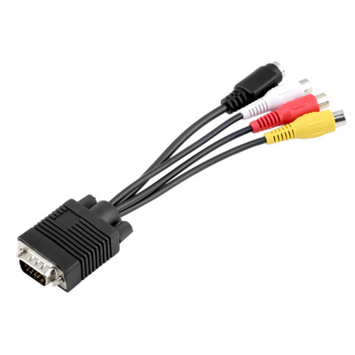 

Новый VGA для видео ТВ-выход S-Video AV и 3 RCA Женский адаптер конвертер кабельного