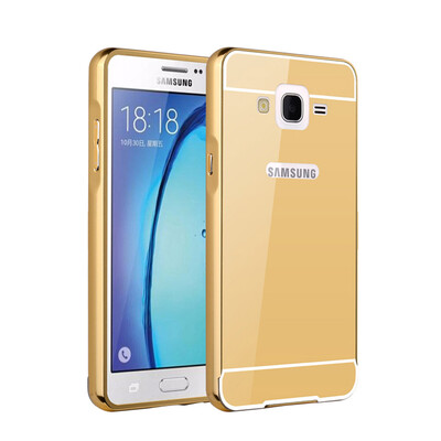 

MOONCASE Plating Metal Frame Edge Mirror Back Protective Shell 2 in 1 Thin Case Cover for Samsung Galaxy ON7/G6000