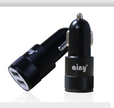 

Автомобильное зарядное устройство Ainy EB-018A с 2-мя USB (1A/2.4A) черное