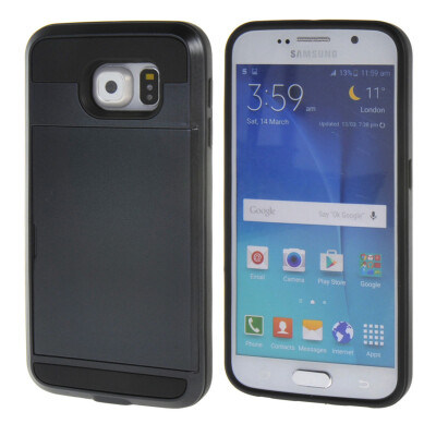 

MOONCASE ЧЕХОЛ ДЛЯ Samsung Galaxy S6 Soft Silicone Gel TPU Skin With Card Holder Protective Black