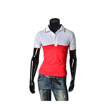 

Zogaa New Korean Mens POLO Shirt Matching Color Short Sleeve