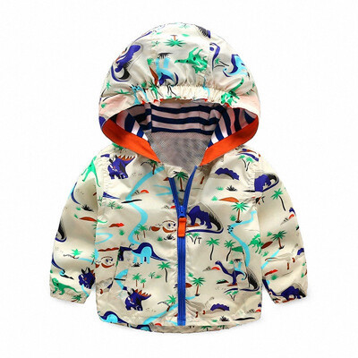 

0-120cm Cute Dinosaur Children Coat Kids Jacket Boys Outerwear Coats Active Boy Windbreaker Baby Clothes Clothing