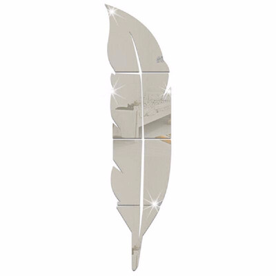 

Removable Adhesive 3D Feather Mirror Wall Living Room Bedroom Bathroom Stick Decal Home Party Decoration Art Mural Stickers DIY 6p