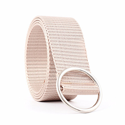 

Women Fashion Smooth Round Buckle Cowboy Simple Canvas Belt