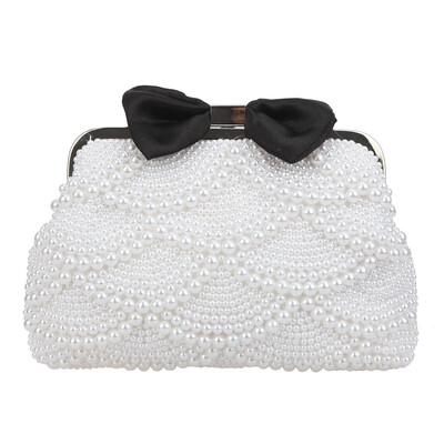 

Fawziya Pearl Clutch Evening Bag Bow Clutches For Women