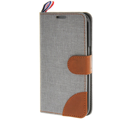 

MOONCASE Denim Style Flip Wallet Card Pouch Bracket Back чехол для Cover Samsung Galaxy Core Prime G360 / Prevail LTE грей