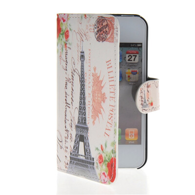 

MOONCASE Scenic Design Leather Side Flip Wallet Card Slot Pouch Stand Shell Back Case Cover for Apple iPhone 4 4S