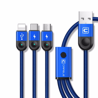 

Cafele 3in1 LED Lighting USB Cable for iPhone Micro USB Type C Nylon Weaving USB Cable for iPhone Huawei Xiaomi Fast Charging