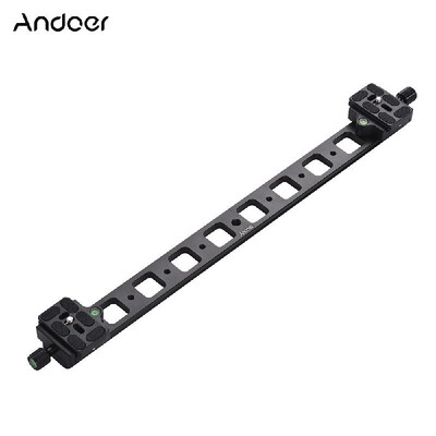 

Andoer PU-480 Extended Double QR Quick Release Plate Camera Bracket Track Slider Aluminum Alloy for Tripod Ballhead