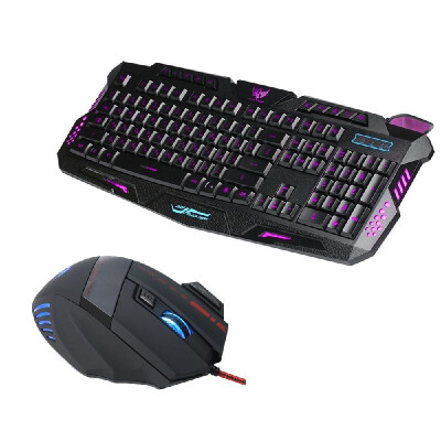 

2018 Gaming Keyboard Mouse Combo Anti-ghosting Adjustable DPI Colorful Backlit for Desktop Notebook Laptop PC Computer