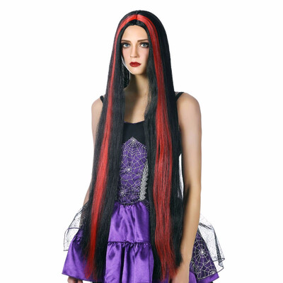 

35 Straight Witch Wig Purple Pink White Black Ombre Long Synthetic Hair Cosplay Wigs For Women Heat Resistant 215g