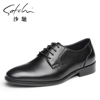 

Sha Chi black mens tie business dress shoes 61841005Z black 42