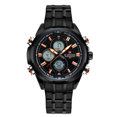 

Men Luxury Brand Full Steel Quartz Clock Digital LED Wristwatch Army Military Sport Watch NAVIFORCE 9049