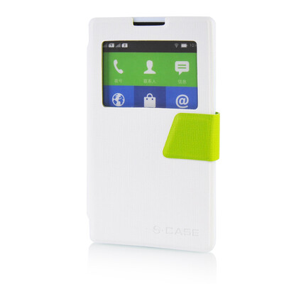 

MOONCASE View Window Leather Side Flip Pouch Ultra Slim Shell Back ЧЕХОЛ ДЛЯ Nokia XL White