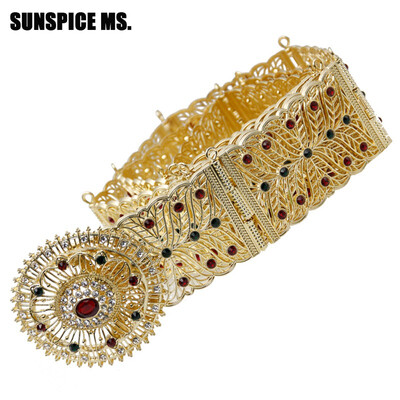

SUNSPICE MS Fashion Metal Body Chain Waist Belt Jewelry For Women Hollow Relief Wedding Bridal Accessories Adjustable Length New