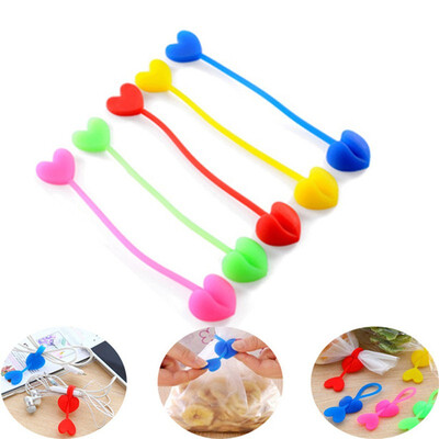 

5pcs Food bag sealing clip Silicone Tie moisture-proof strapping tape kitchen accessories wire organizer Cable Tie