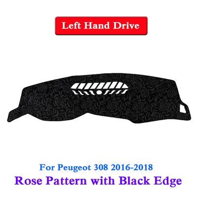 

Car Styling Dashboard Protective Mat Shade Cushion Cover Pad Rose Pattern Carpet For Peugeot 308 2012-2018 LHD&RHD Anti-Slip Mat