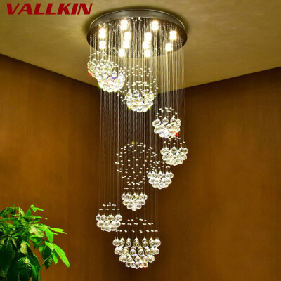

Modern Crystal Chandelier Lamp Luxury Crystal Chandeliers Ceiling Mounting Indoor Spiral Pendant Lamps for Stair Hallway