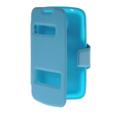 

MOONCASE View Window Leather Side Flip Pouch Stand Shell Back ЧЕХОЛ ДЛЯ Samsung Galaxy Star Pro S7260 / S7262 Blue