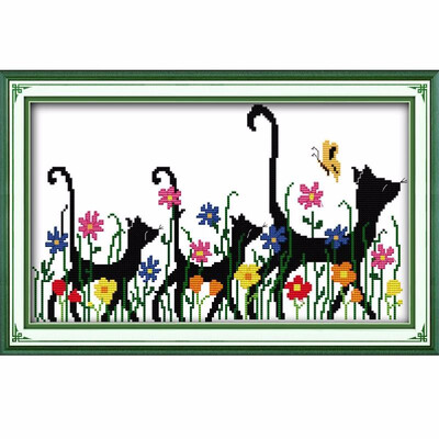

DIY Handmade Needlework Counted Cross Stitch Set Embroidery Kit 14CT Three Animals Pattern Cross-Stitching 41 28cm Home Decorati