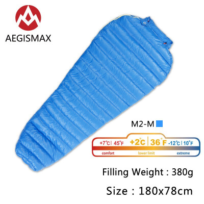 

AEGISMAX Outdoor Camping M2-M2 Long Goose Down Mummy Sleeping Bag Three-Season Down Lengthened Adult Nylon Sleeping Bag