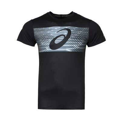

IELTS asics new short-sleeved T-shirt mens LOGO printing short-sleeved T-shirt 18 autumn&winter male 2031A604-001 black S