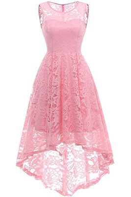 

Women Floral Lace Bridesmaid Party Dress Short Prom Dress V Neck