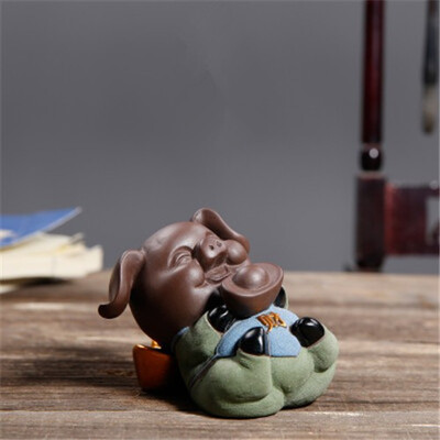 

Chinese ceramics Fu pig Traditional Home Decoration figurines Cute porcelain Crafts Lucky Feng Shui Tea Pet Animal Decor