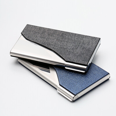 

Jinlongxing Glosen business portable business card holder PU fashion portable business card box men&women card package 9307 blue