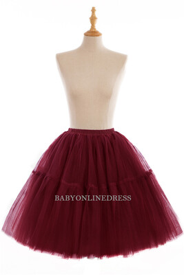 

Skirts Womens 6 Layers Midi Tulle Skirt Burgundy Red Tutu Skirts Women Ball Gown Party Petticoat