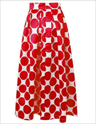 

Women Polka Dot Print Casual Party Vintage Rockabilly High Waist Skirt Long Maxi Dress