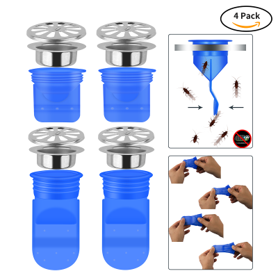 

VK houseware Drain Backflow Preventer 4 Pack One Way Valve for Pipes Tubes in Toilet Bathroom Floor Drain Seal Resist Smell