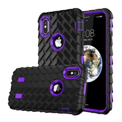 

Iphone X three-in-one tire pattern robot phone case Apple X all-inclusive silicone shatter-resistant cover