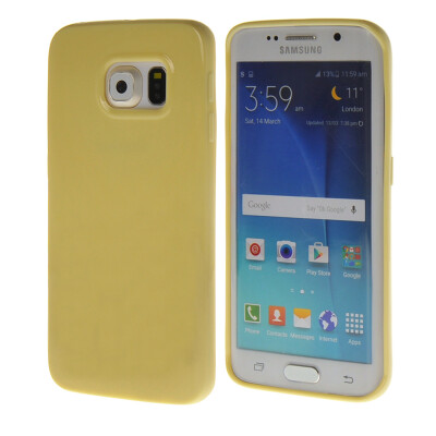 

MOONCASE Smooth Skin Soft Silicone Gel TPU Flexible Shell Protective Case Cover for Samsung Galaxy S6 Edge Yellow 01